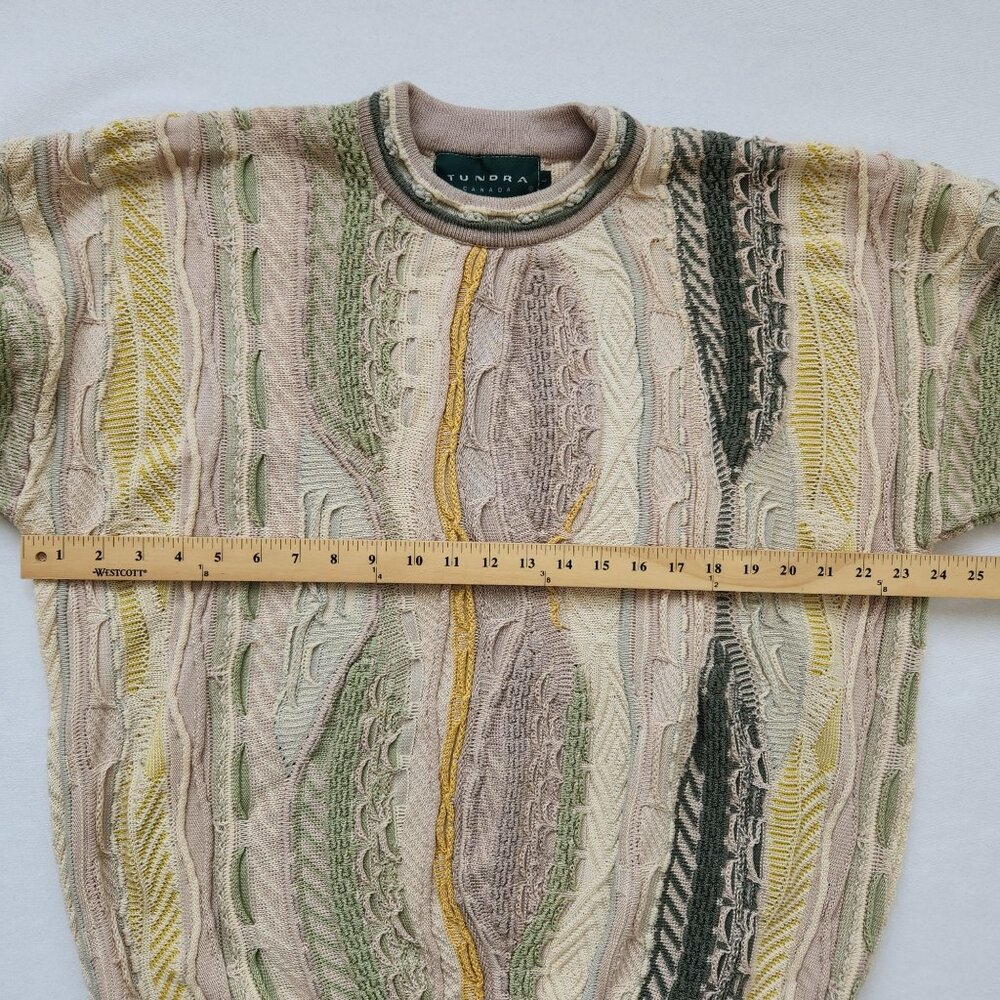 Vintage Tundra Canada Textured Knit Cotton Sweater Warm Soft Cozy 90's Cabincore - Picture 12 of 13